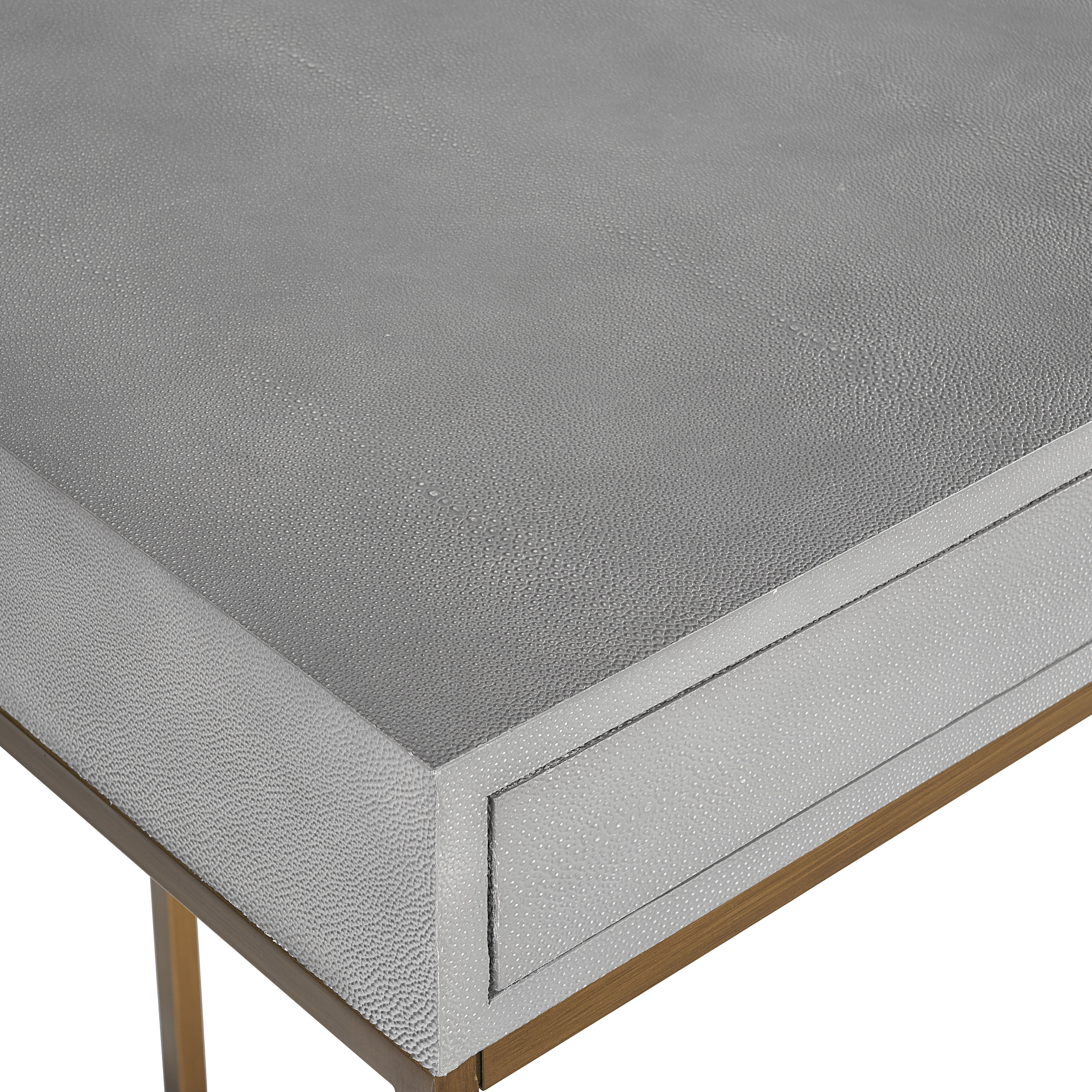 Jiro 63 X 24.25 inch Grey Shagreen Desk